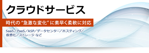 クラウドサービス 時代の“急激な変化”に素早く柔軟に対応(SaaS/PaaS/ASP/データセンター/ホスティング/仮想化/ストレージ など)