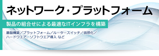 ネットワーク・プラットフォーム 製品の組合せによる最適なITインフラを構築(基盤構築/プラットフォーム/ルータースイッチ/仮想化/ハードウエア、ソフトウエア導入 など)