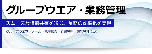グループウエア・業務管理 スムーズな情報共有を通じ、業務の効率化を実現(グループウエア/メール/電子帳票/文書管理/備品管理 など)