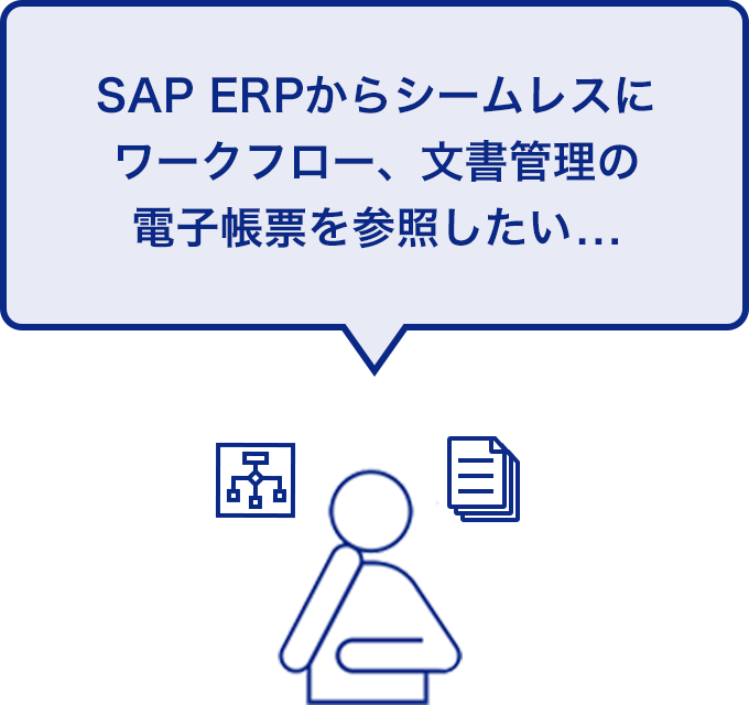 SAP ERPからシームレスにワークフロー、文書管理の電子帳票を参照したい...