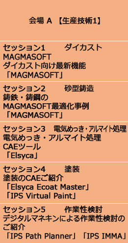 SCSKモノづくりCAEセミナー2019 in 名古屋 のプログラム 会場A 【生産技術系】