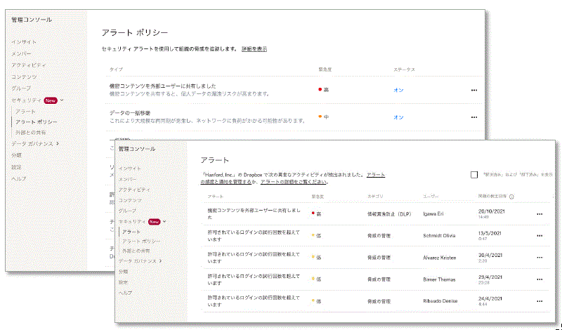 セキュリティアラート