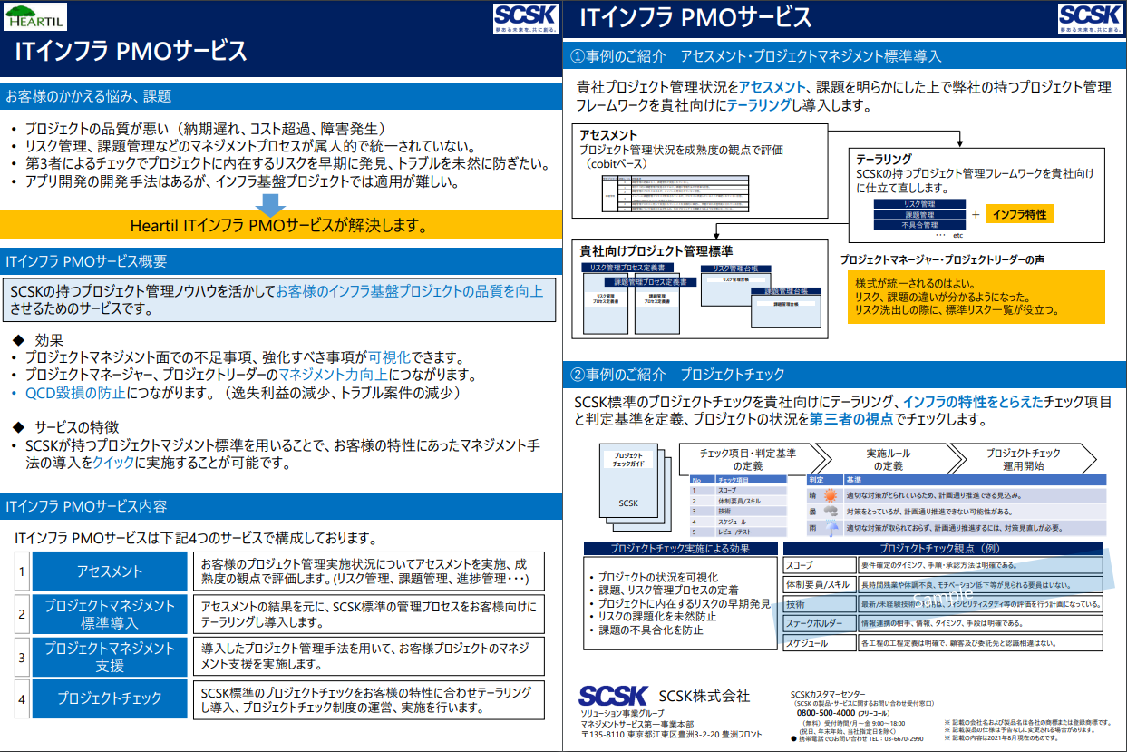 Heartil ITインフラ PMOサービス リーフレット