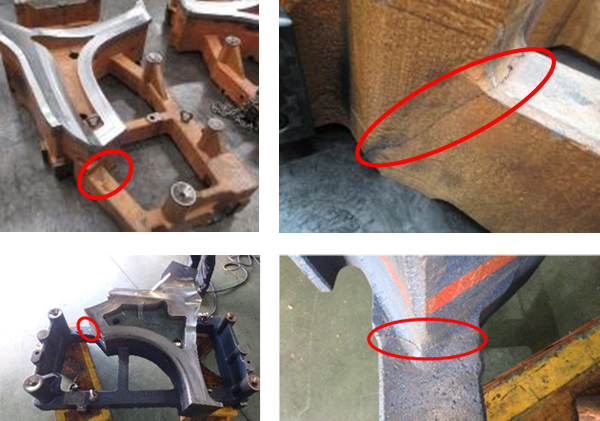 Fig.1 破損事例(パッドリブ付け根部)