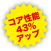 コア性能43%アップ