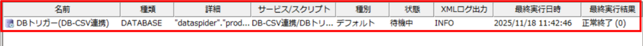 実行結果の確認