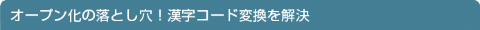 オープン化の落とし穴！漢字コード変換を解決