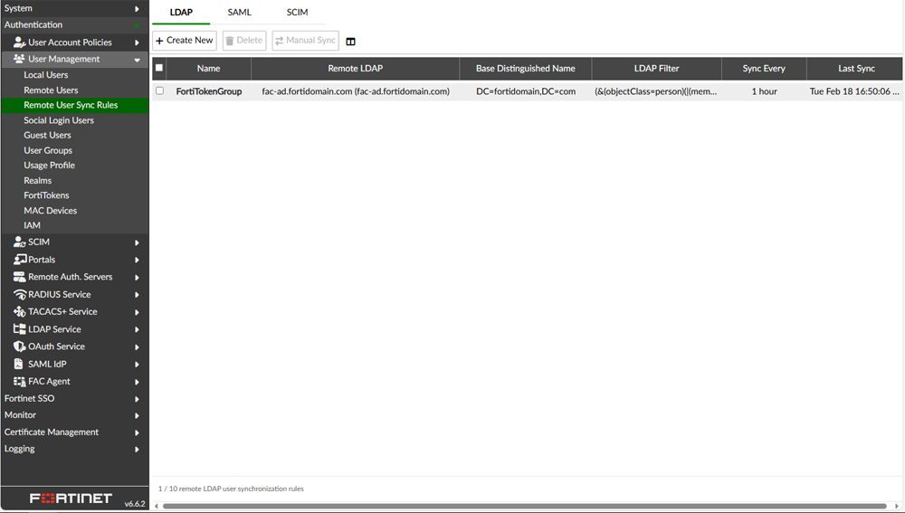 ユーザー連携ルール一覧画面