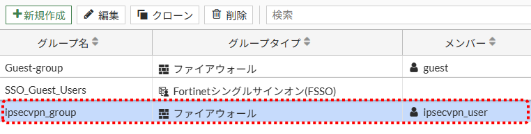 新しいグループ追加