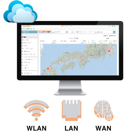 Aruba Centralは、複数拠点にまたがる有線／無線ネットワークの設定や監視をクラウド環境から一括実施できる管理ツール