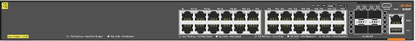 製品写真（front）：HPE Aruba Networking CX 6200F 24G Class 4 4SFP+ 370W（JL725A）