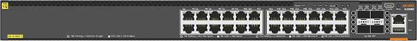 製品写真（front）：HPE Aruba Networking CX 6300M 24G Class 4 PoE 4SFP56（JL662A）