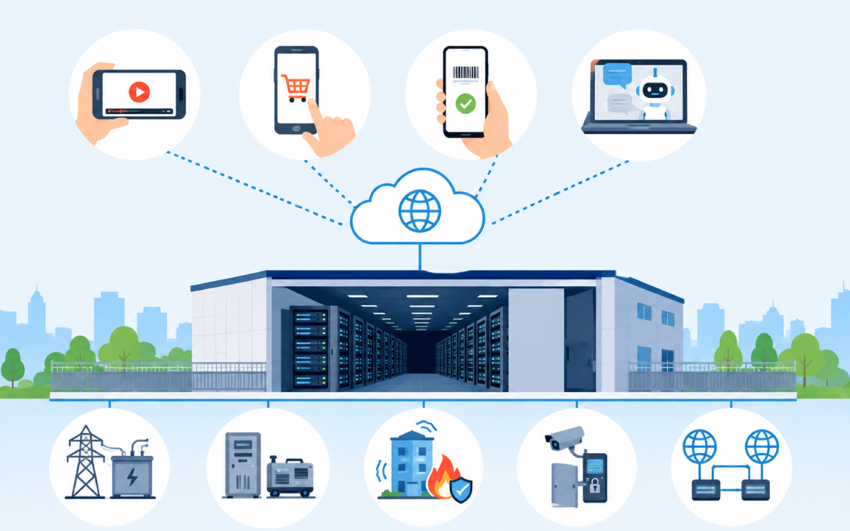 普段何気なく利用しているサービスの多くは、実はデータセンター内のサーバーによって成り立っています。