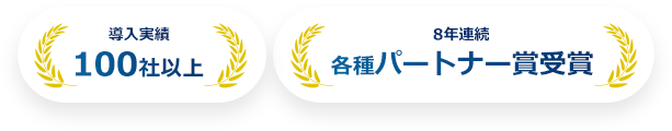 導入実績100社以上／8年連続各種パートナー賞受賞