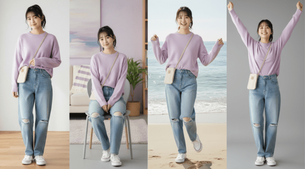 複数のコーディネートやポーズのバリエーション生成