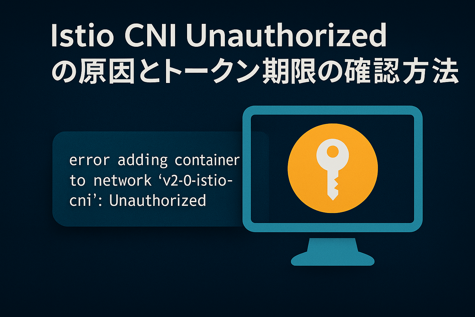 Istio CNI Unauthorized の原因とトークン期限の確認方法