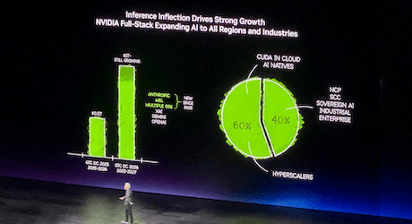 ジェンスンによるKeynoteの様子「Inference Inflection（推論の時代、転換点）が来た」