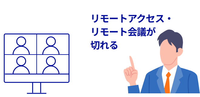 リモートアクセス・リモート会議が切れる