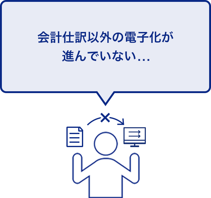 会計仕分け以外の電子化が進んでいない...