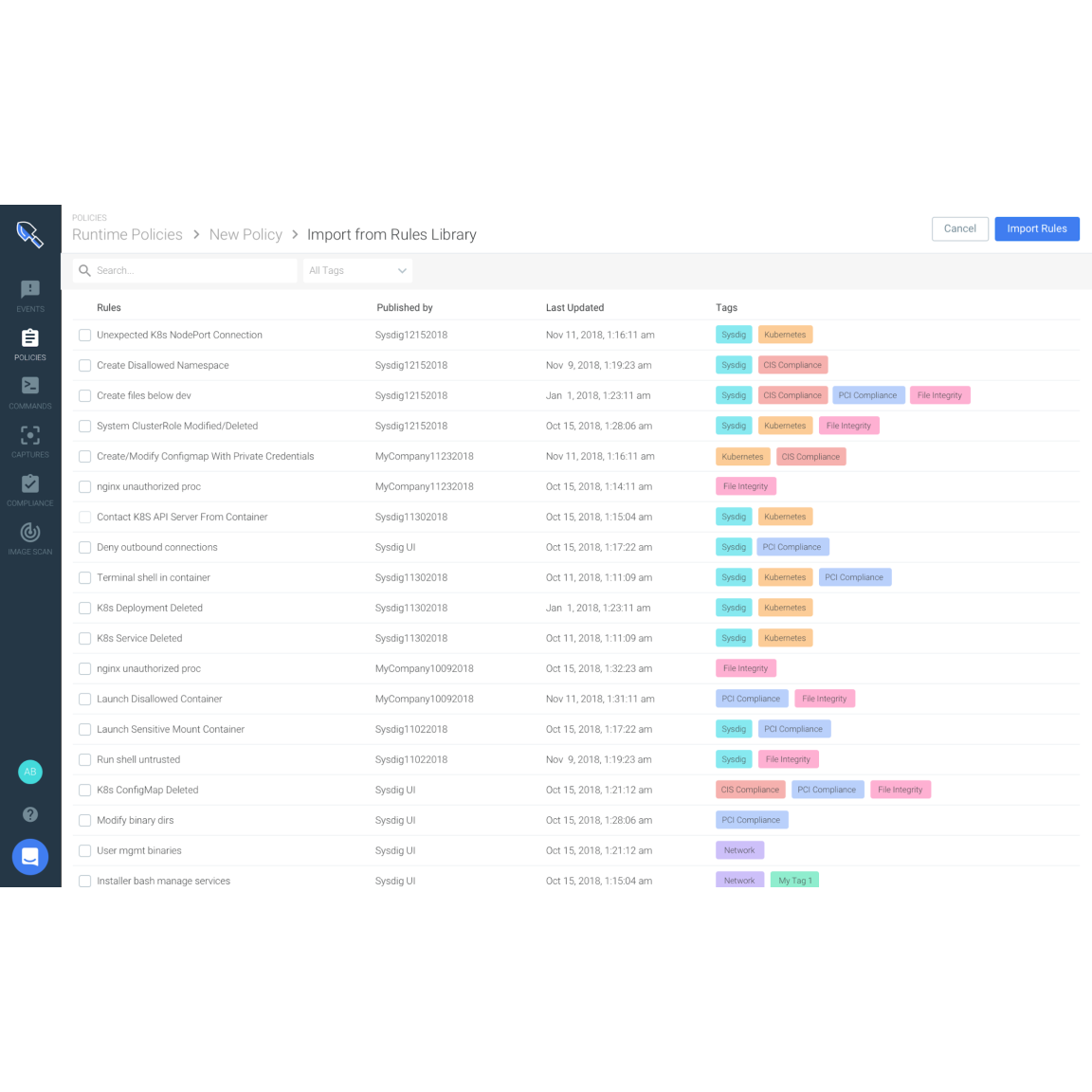 Sysdig Secure 2.4 異常検出のためのランタイムプロファイリング+セキュリティ強化のための新しいポリシーエディターの紹介