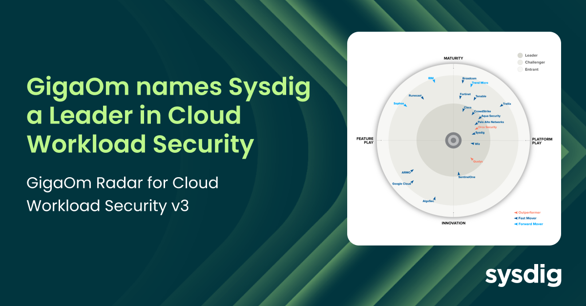 Sysdig、クラウドワークロードセキュリティ分野の『GigaOm Radar』でリーダーに選出