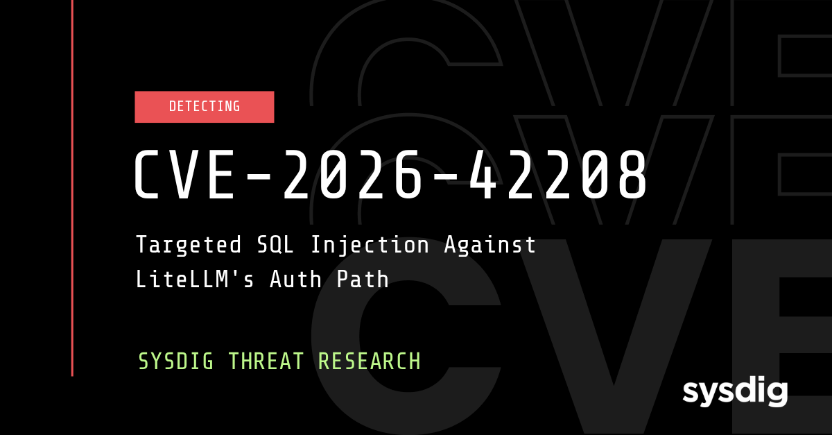 CVE-2026-42208：脆弱性公開から36時間後に発見された、LiteLLMの認証パスを標的としたSQLインジェクション
